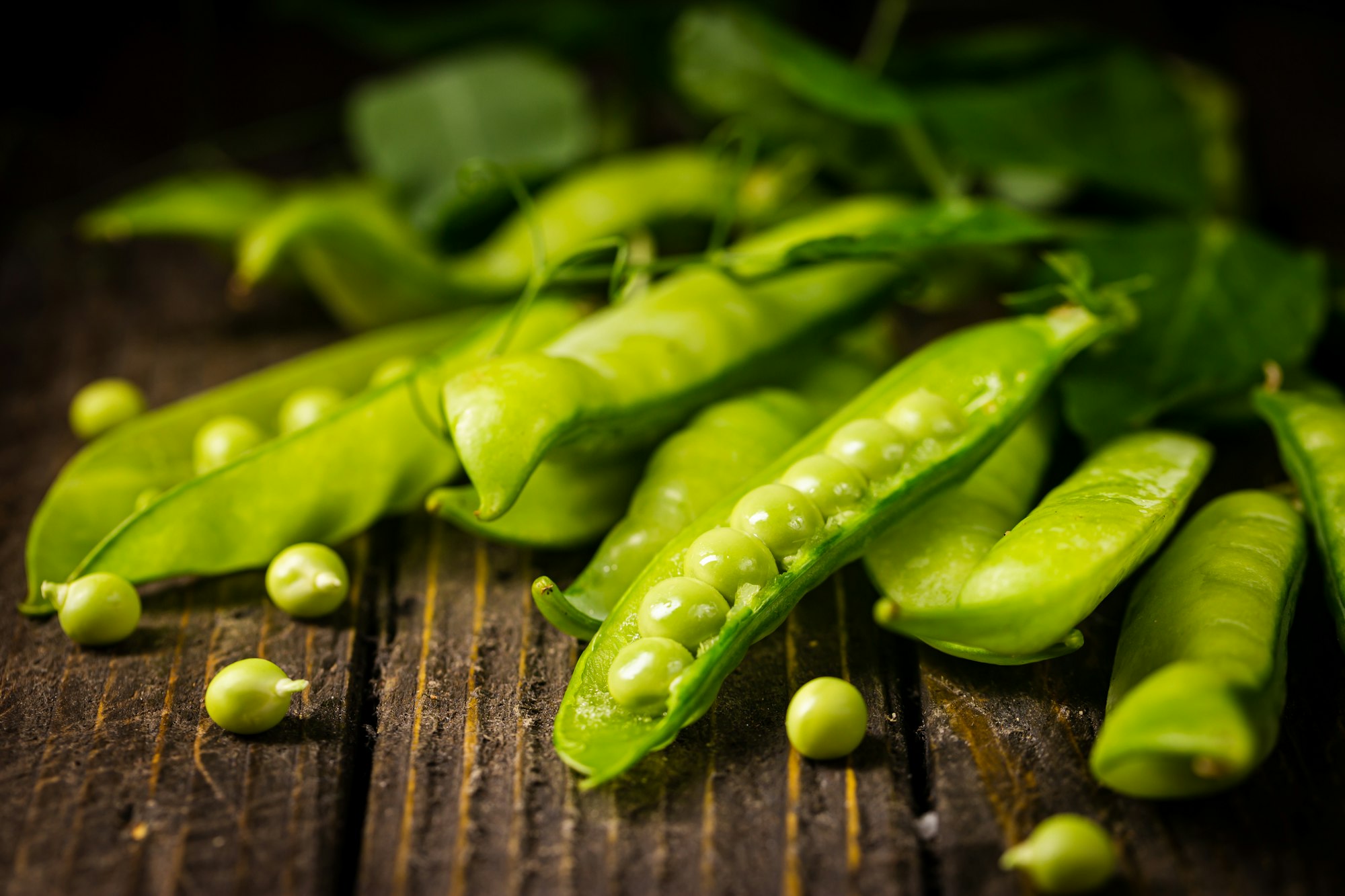 Pods of green peas